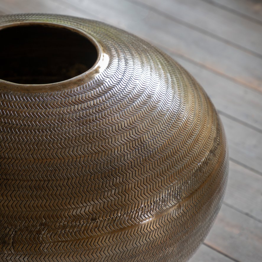 Gallery Direct Accessories - Artistic Wide Aluminium Arrow Vase (Antique Brass)