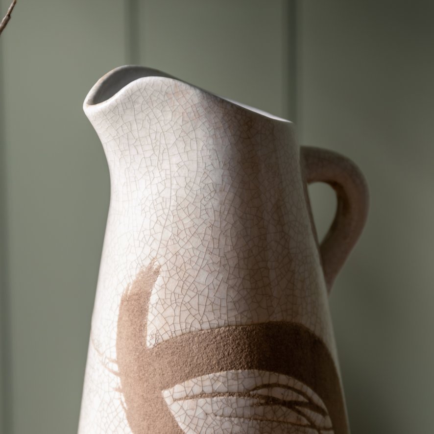 Gallery Direct Accessories - Goya Pitcher Reactive Vase (White&Brown)
