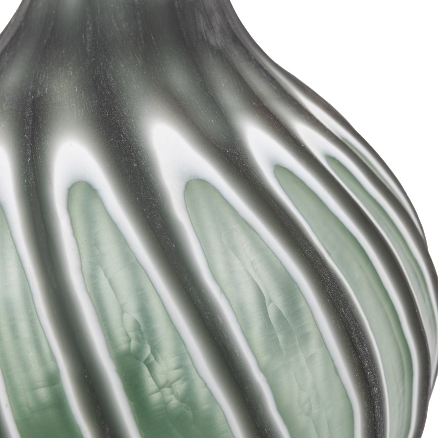 Gallery Direct Accessories - Morella Swirl Hand Carved Sage Glass Vase (Large)