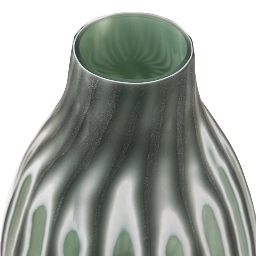 Gallery Direct Accessories - Morella Swirl Hand Carved Sage Glass Vase (Medium)