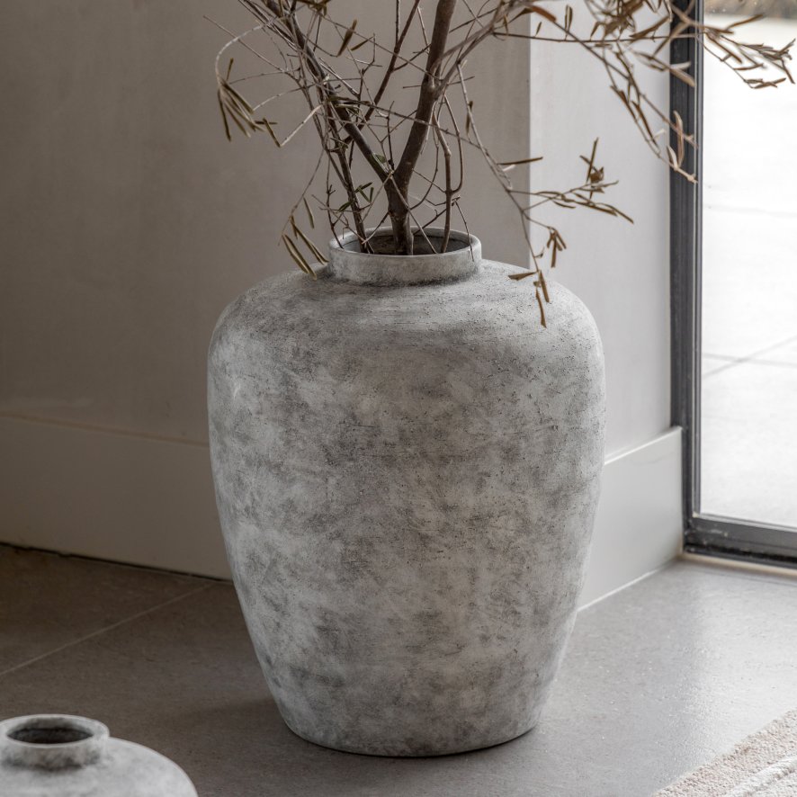 Gallery Direct Accessories - Teguise Ceramic Urn Vase Grey (Large)