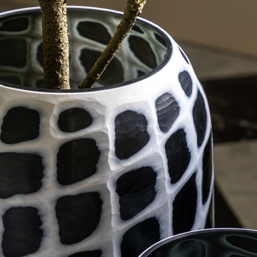 Gallery Direct Accessories - Valencia Handblown Carved Mono Glass Vase (Large)