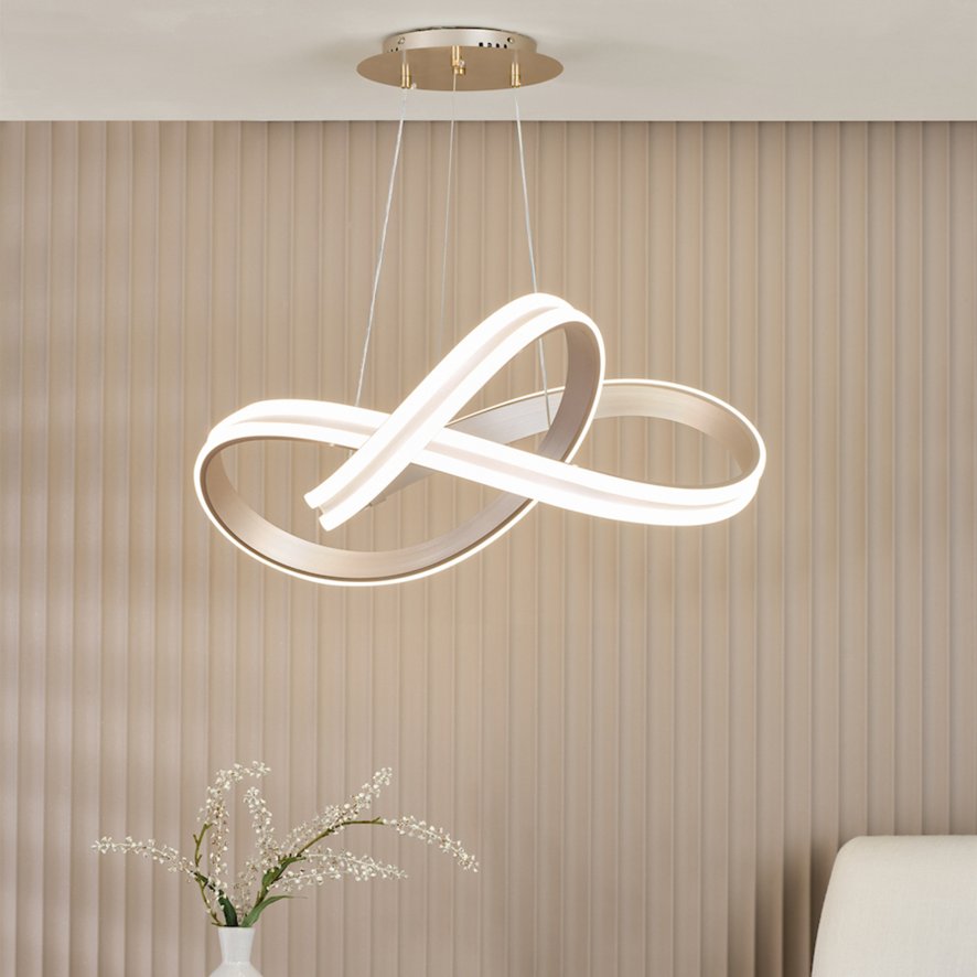 Dar Lighting Dar Gavino - Brushed Silver Pendant LED