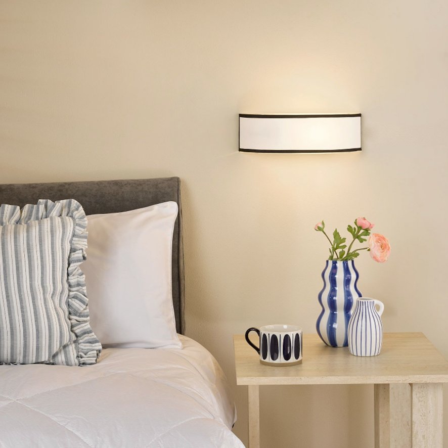 Dar Lighting Dar Jemima - White Frosted Acrylic Wall Light (With Shade)