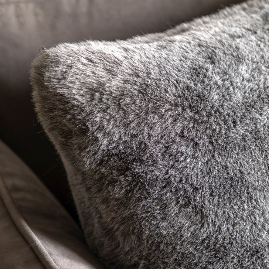 Gallery Direct Cushions - Square Roscose Faux Fur (Smoke Grey)