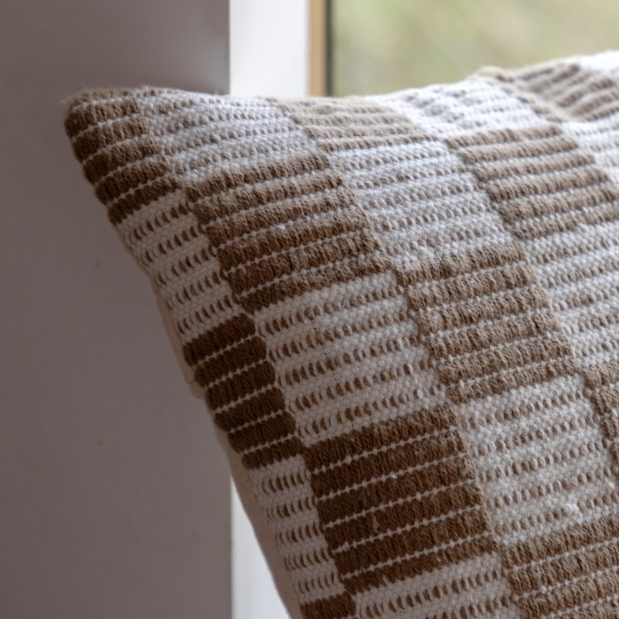 Gallery Direct Cushions - Winster Check Woven Taupe