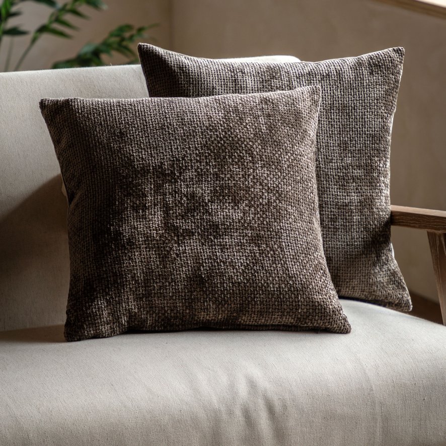 Gallery Direct Cushions - Basketweave Chocolate (2pk)