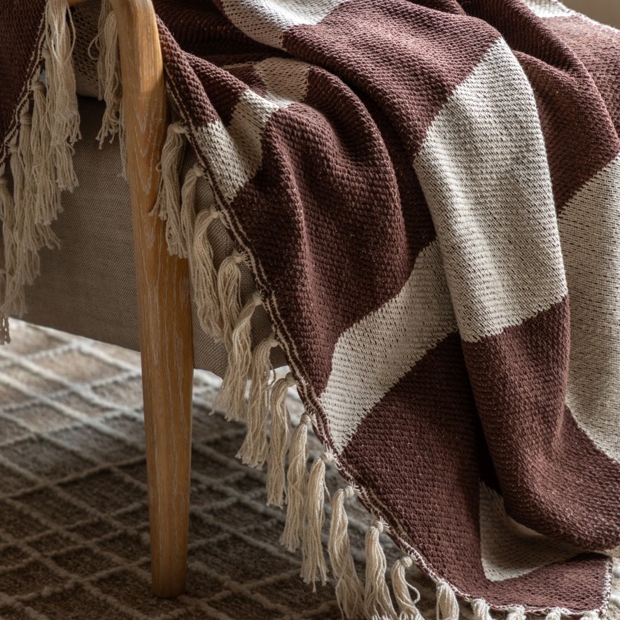 Gallery Direct Throws - Alma Abstract Chocolate