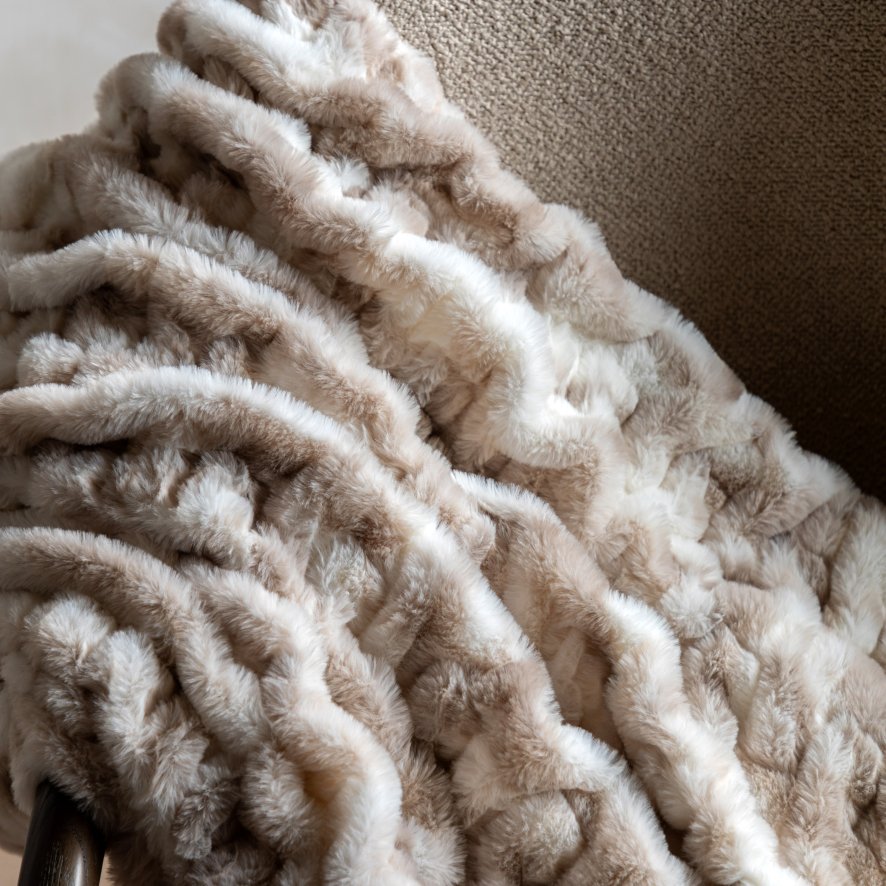 Gallery Direct Throws - Deco Luxe Ruched Faux Fur