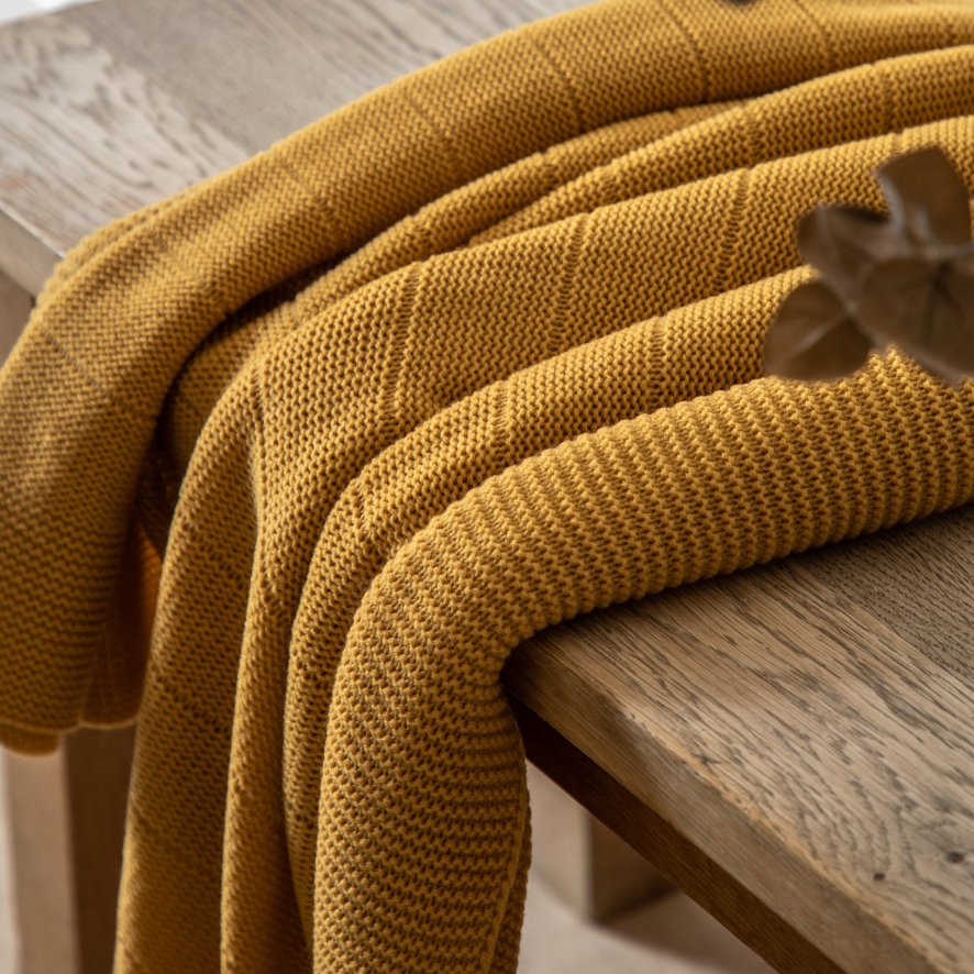 Gallery Direct Throws - Florence Knit (Mustard)