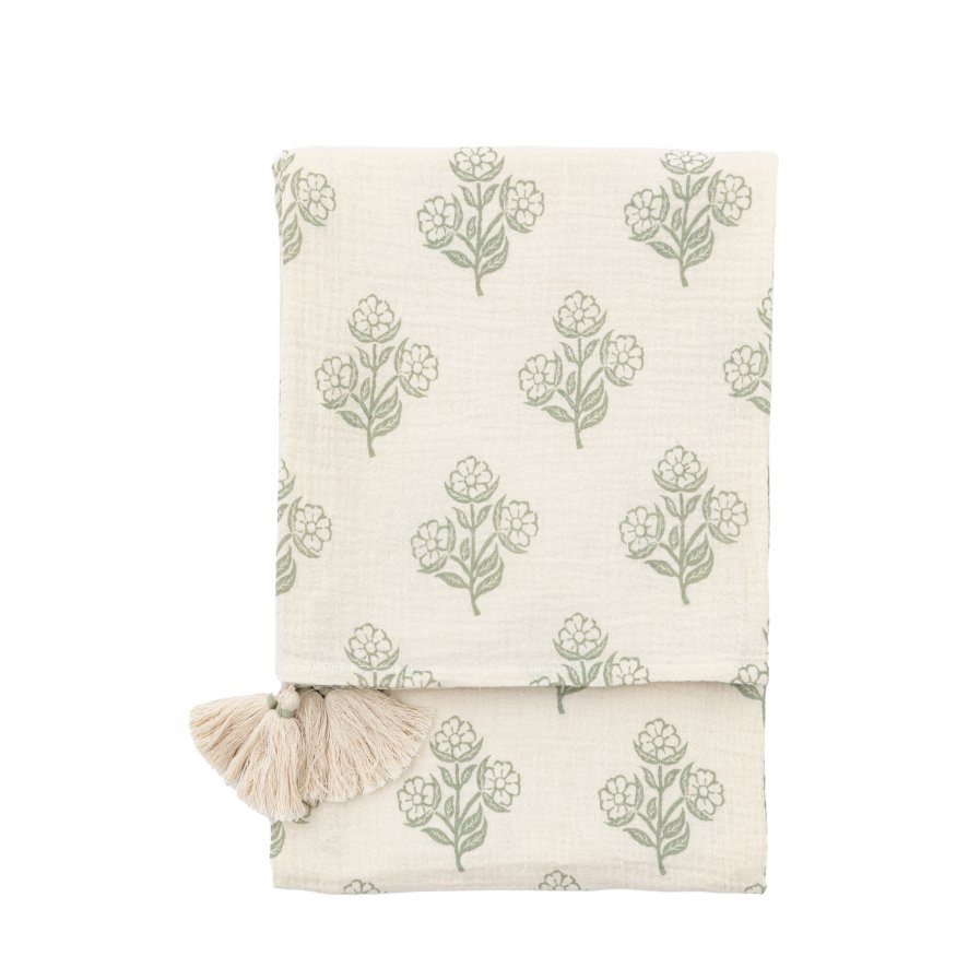 Gallery Direct Throws - Hepple Gauze Floral (Sage)