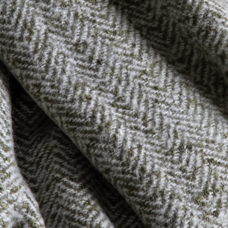 Gallery Direct Throws - Herringbone Faux Mohair Olive
