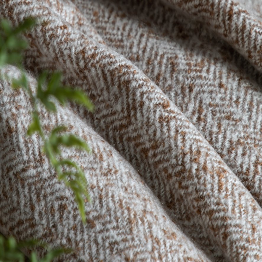Gallery Direct Throws - Herringbone Faux Mohair (Tan)