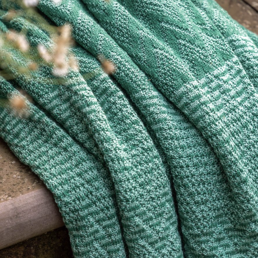 Gallery Direct Throws - Nalu Knitted Herringbone (Green)
