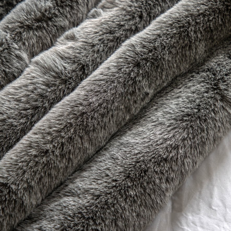 Gallery Direct Throws - Roscose Faux Fur Smoke Grey Large