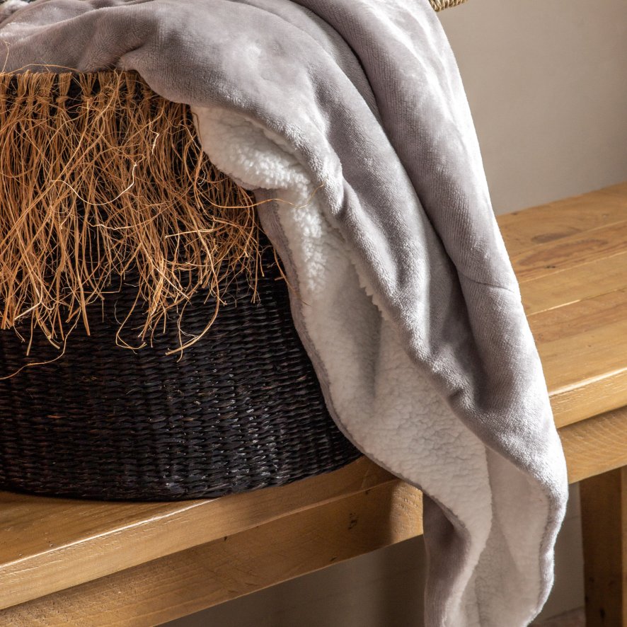 Gallery Direct Throws - Sterling Sherpa Throw (Silver)