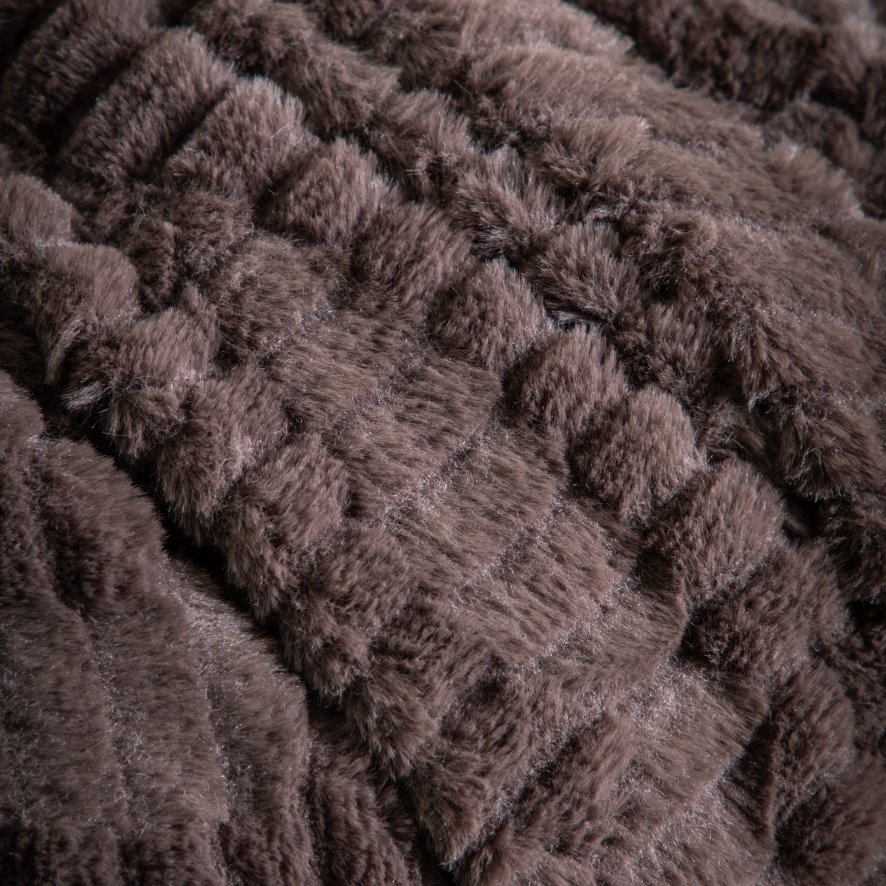 Gallery Direct Throws - Textured Rabbit Faux Fur (Brown)