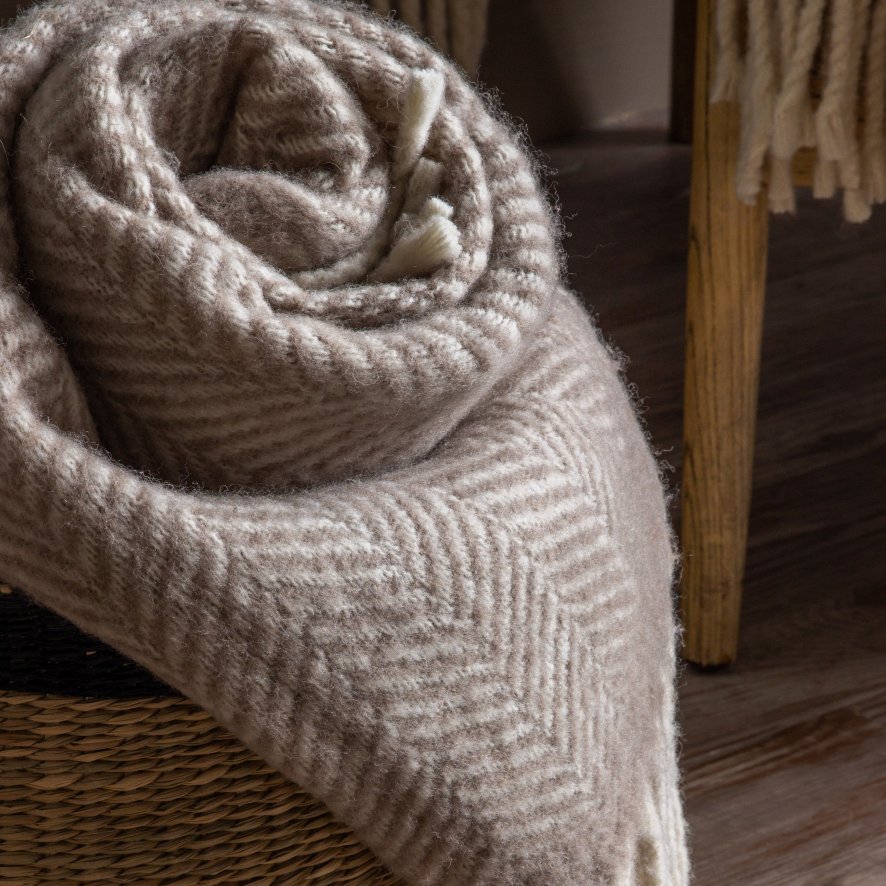 Gallery Direct Throws - Wool Taupe