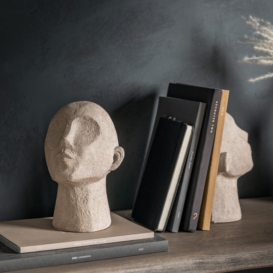Gallery Direct Accessories - Heads Bookend Cream (Set of 2)