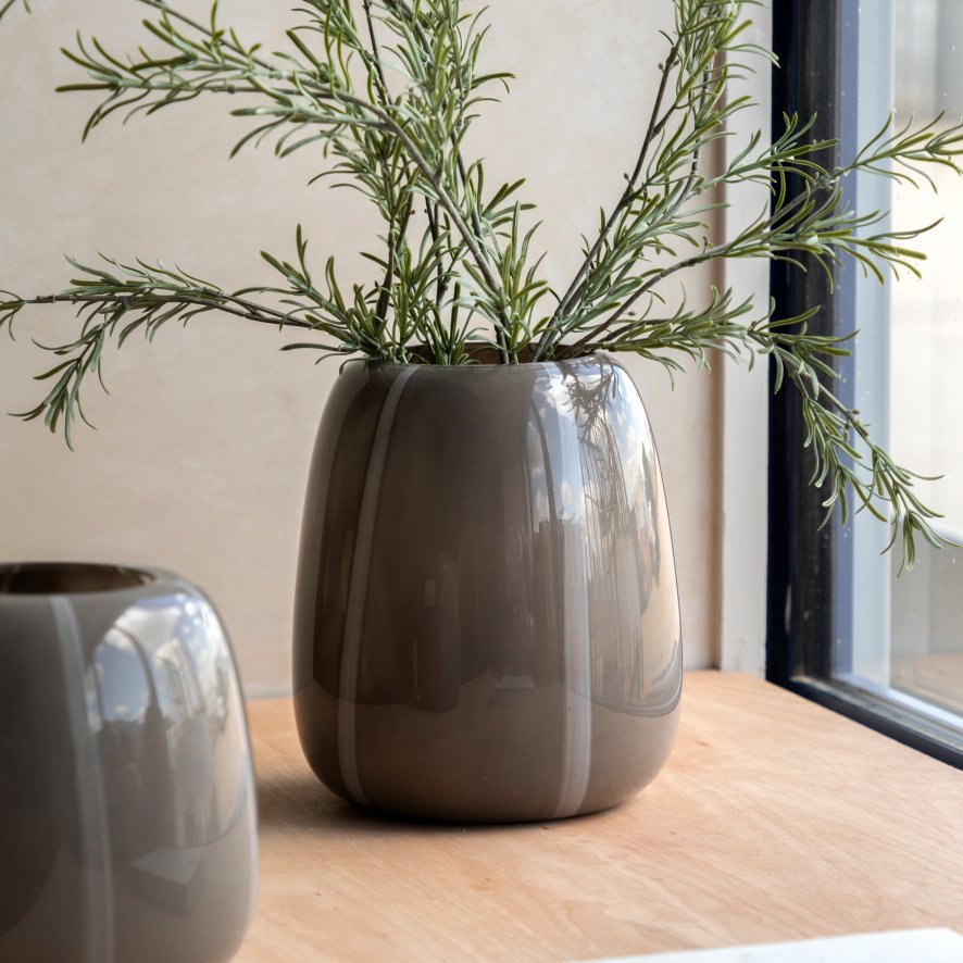 Gallery Direct Accessories - Claro Taupe Stripe Glass Vase