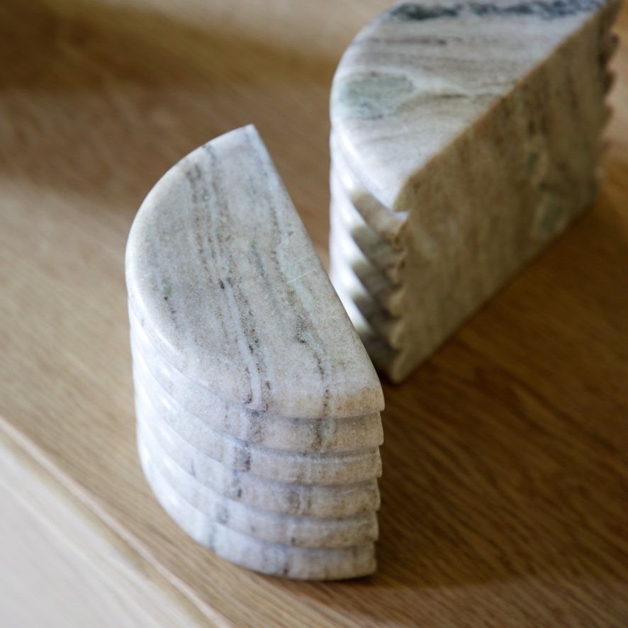 Gallery Direct Accessories - Ondo Marble Bookends Beige (Set of 2)