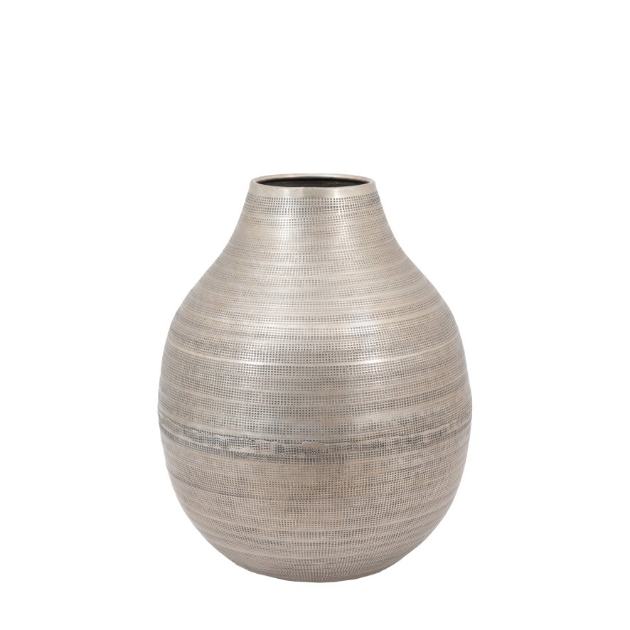 Gallery Direct Accessories - Zahara Hammered Metal Vase Antique Silver