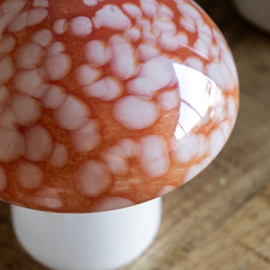 Gallery Direct Accessories - Burnt Orange Confetti Glass Mushrooms (Set of 2)