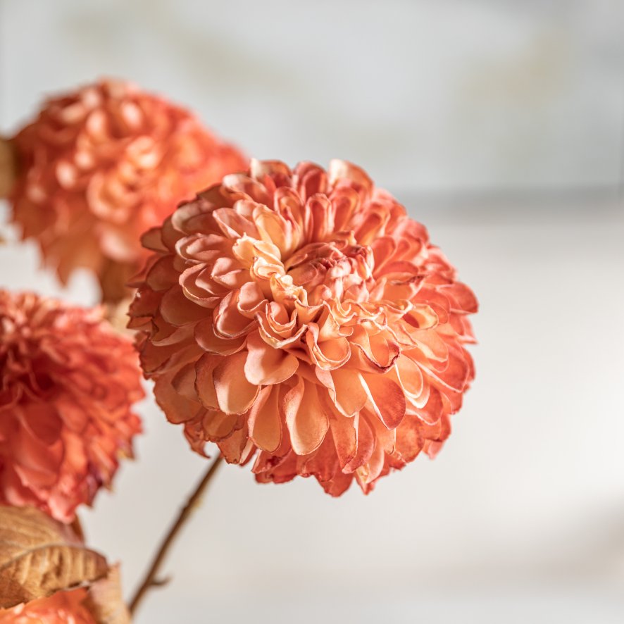 Gallery Direct Faux Flowers - Faux Stem Dahlia Orange (6pk)