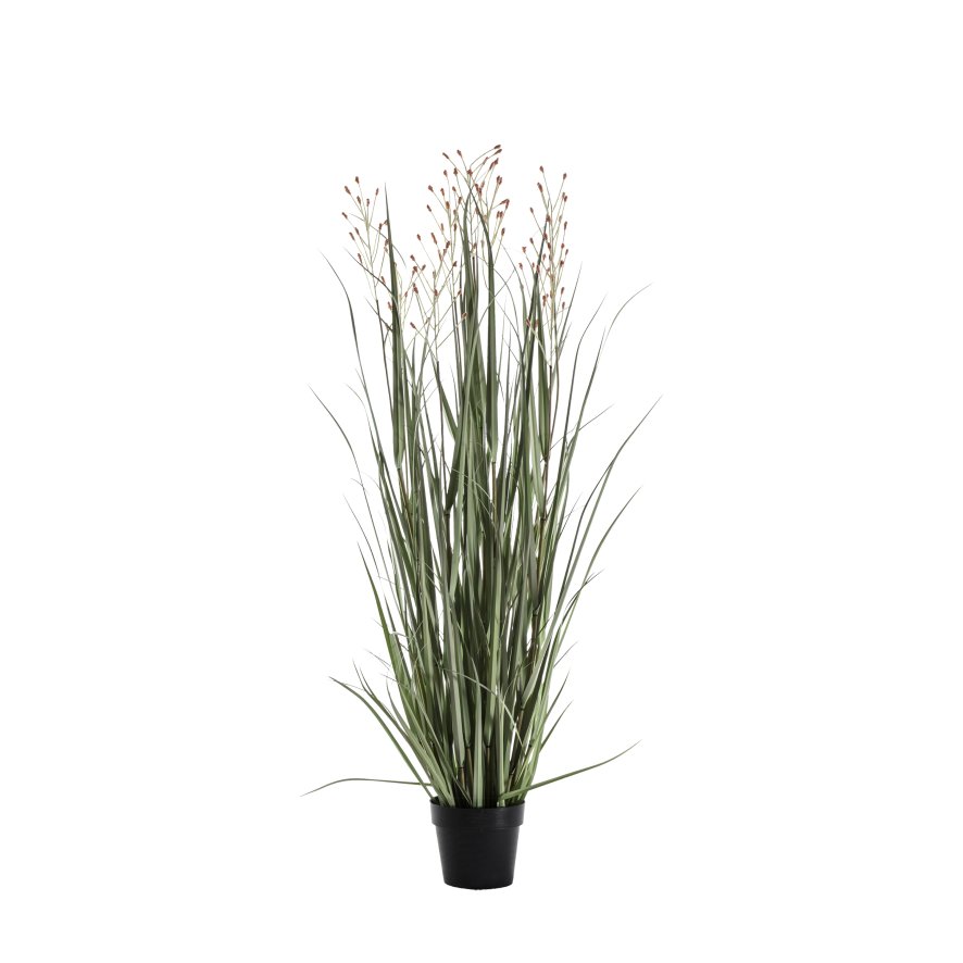 Gallery Direct Faux Plants - Potted Grass w/7 Heads Green/Russet