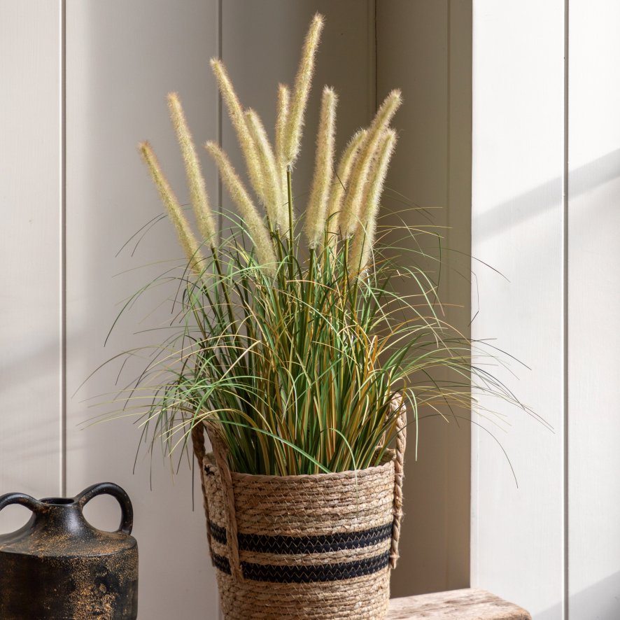 Gallery Direct Faux Plants - Potted Grass with Cattail Seed Heads