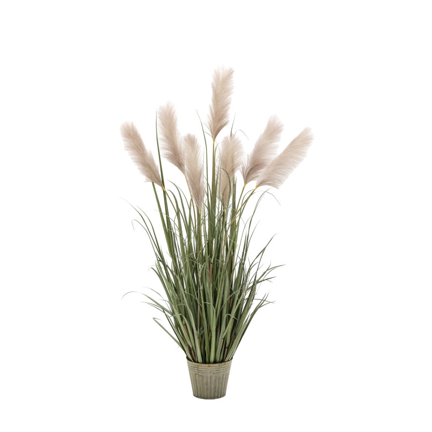 Gallery Direct Faux Plants - Potted Grass with Pampas Seed Heads