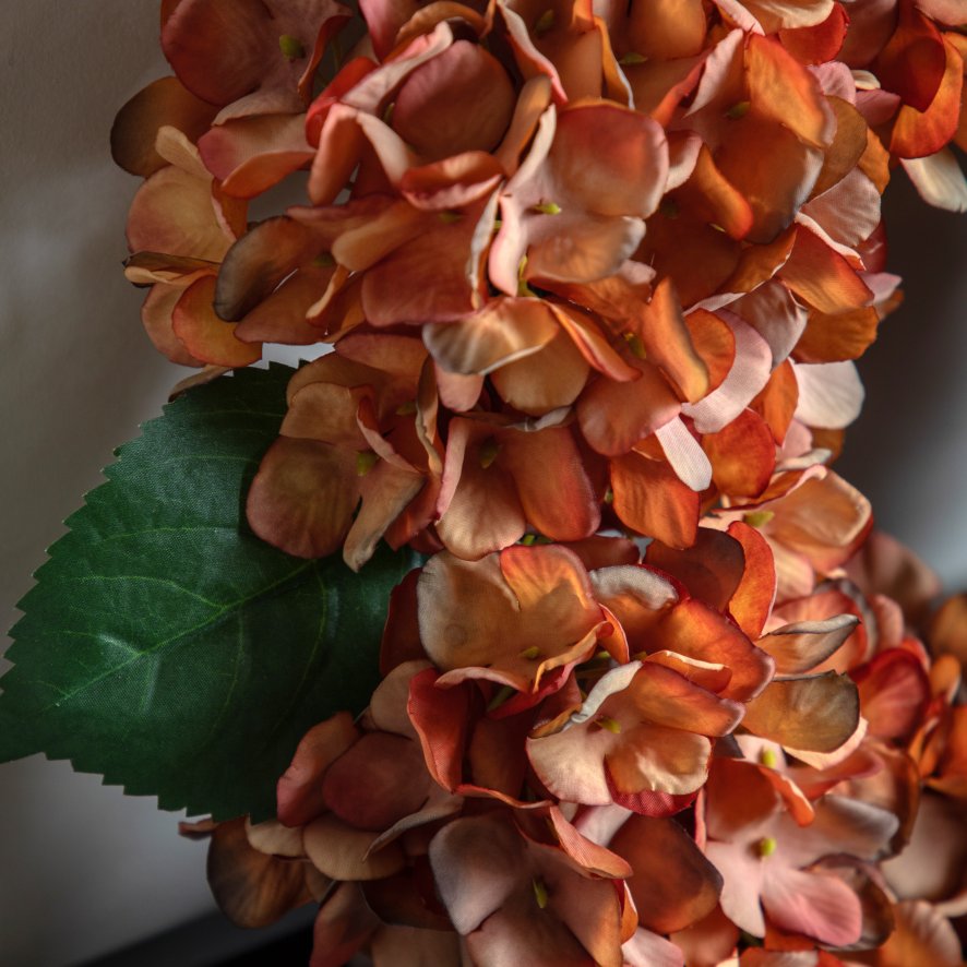 Gallery Direct Faux Flowers - Rust Hydrangea Wreath