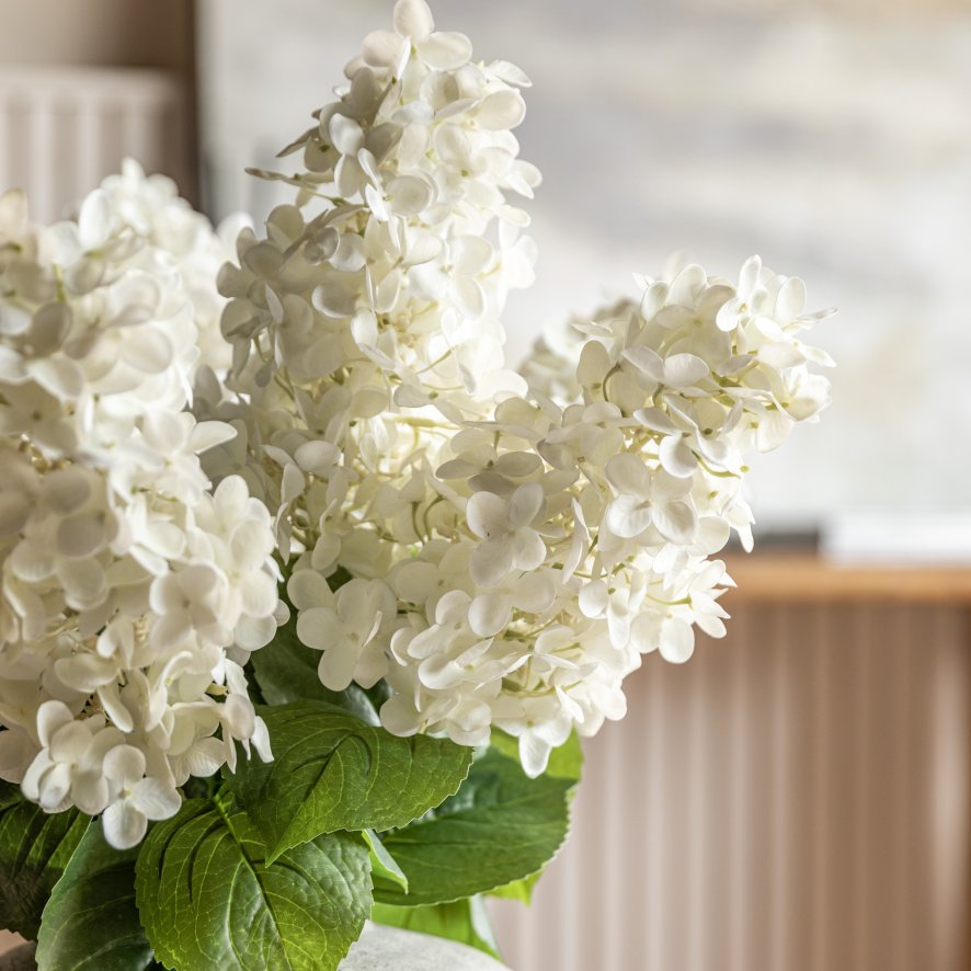 Gallery Direct Faux Flowers - Vintage Cone Hydrangea Floral Stem Ivory (12pk)