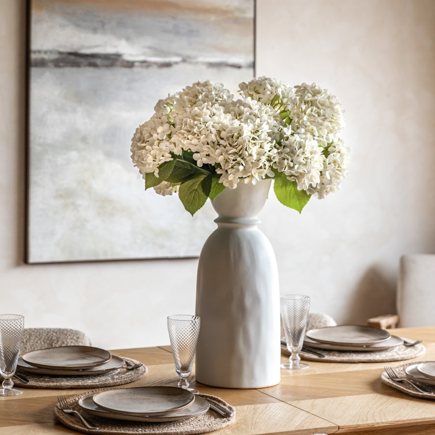 Gallery Direct Faux Flowers - Vintage Hydrangea Floral Stem Ivory (12pk)