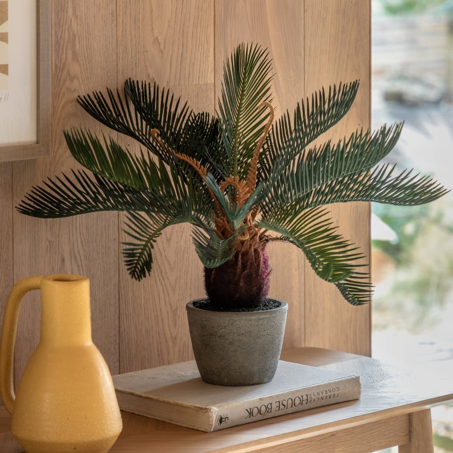 Gallery Direct Faux Plants - Wide Palm in Concrete Pot