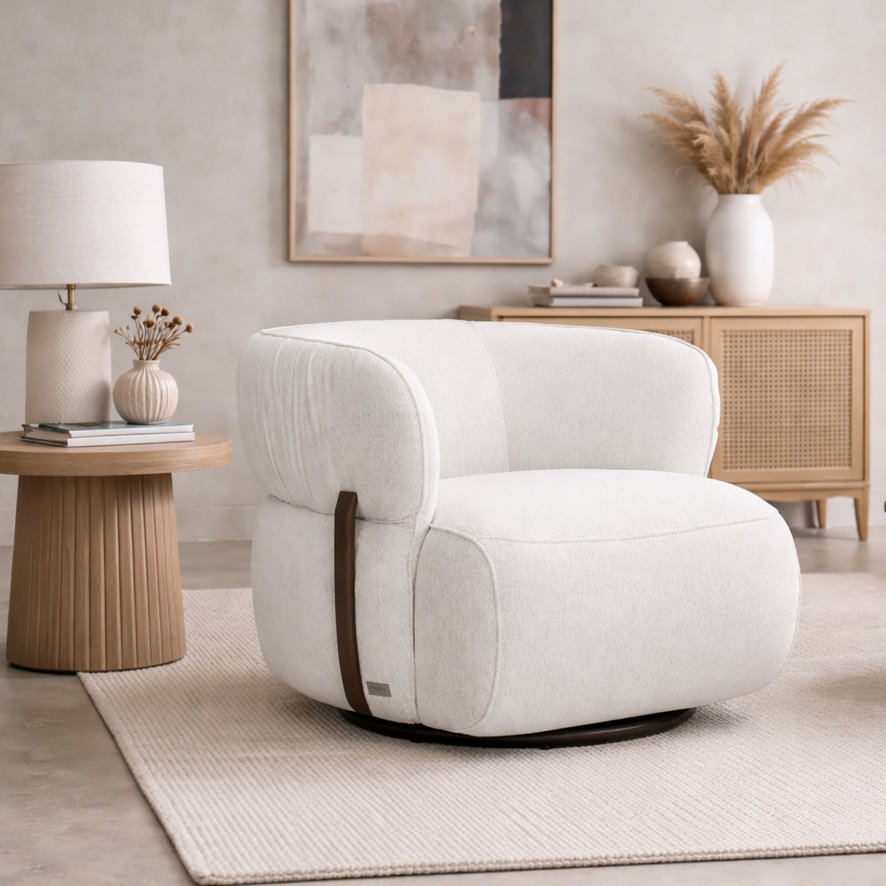 VIOLINO (UK) LTD Wexford - White Fabric Chair