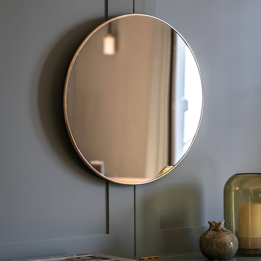 Gallery Direct Mirrors - Highline Round Mirror Brass Small