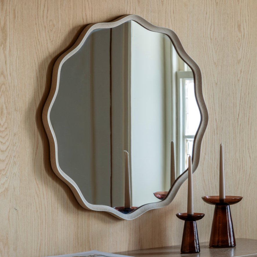 Gallery Direct Mirrors - Monterey Wave Round Mirror Smoke Large