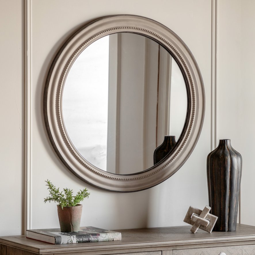 Gallery Direct Mirrors - Shoreline Round Mirror Grey