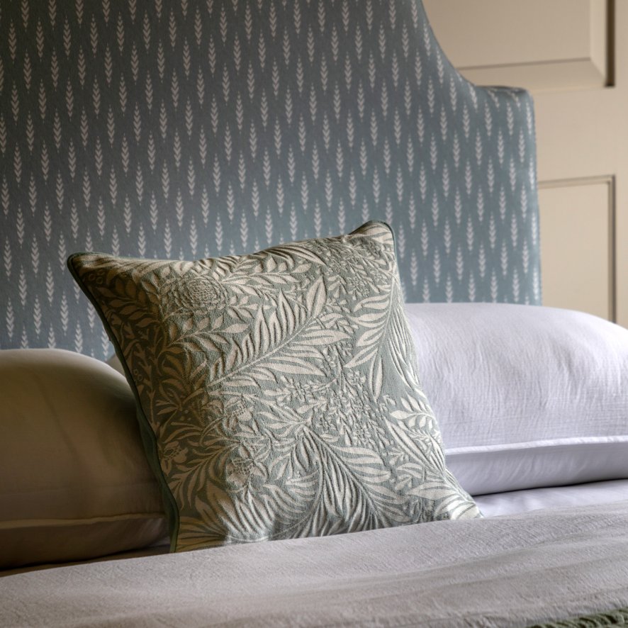 Gallery Direct Cushions - Fallow Leaf Woven Cushion (Duck Egg)