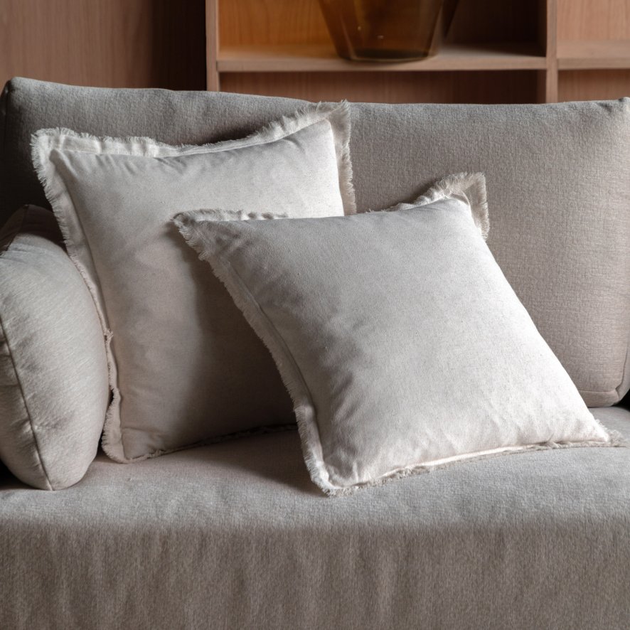 Gallery Direct Cushions - Linen Look Cushion Cream (2 pack)