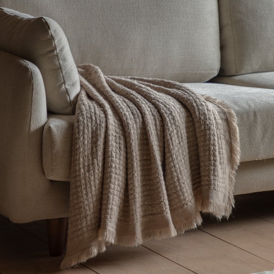 Gallery Direct Throws - Soft Touch Waffle Throw Natural