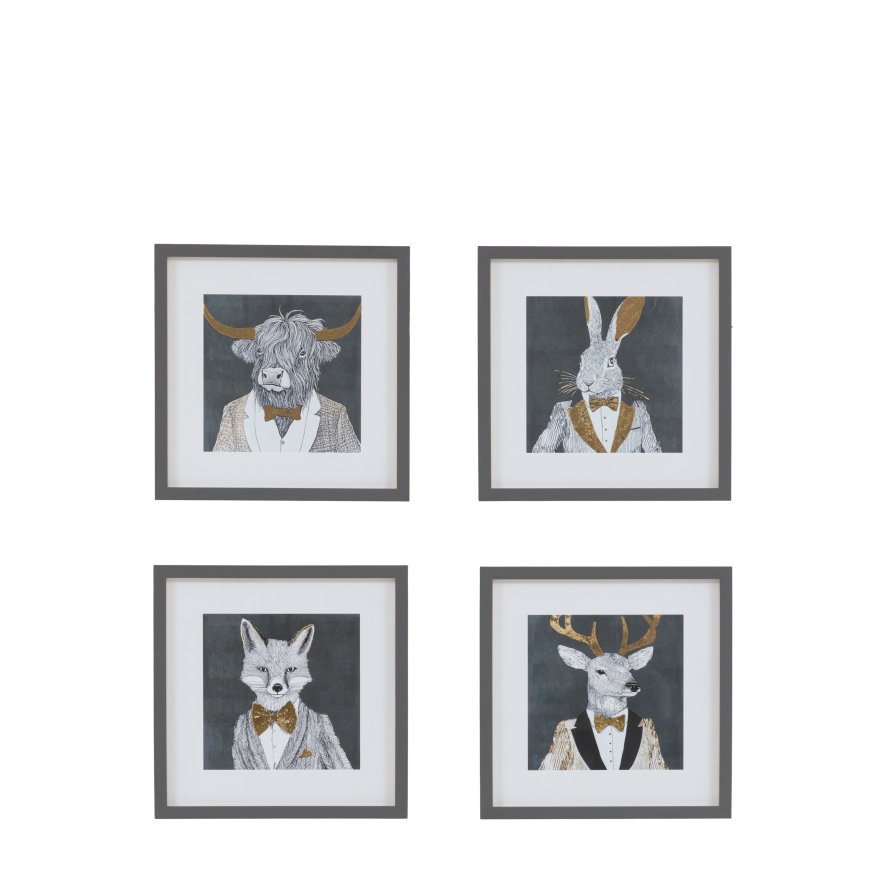 Gallery Direct Woodland Gentry - Framed Art Set of 4