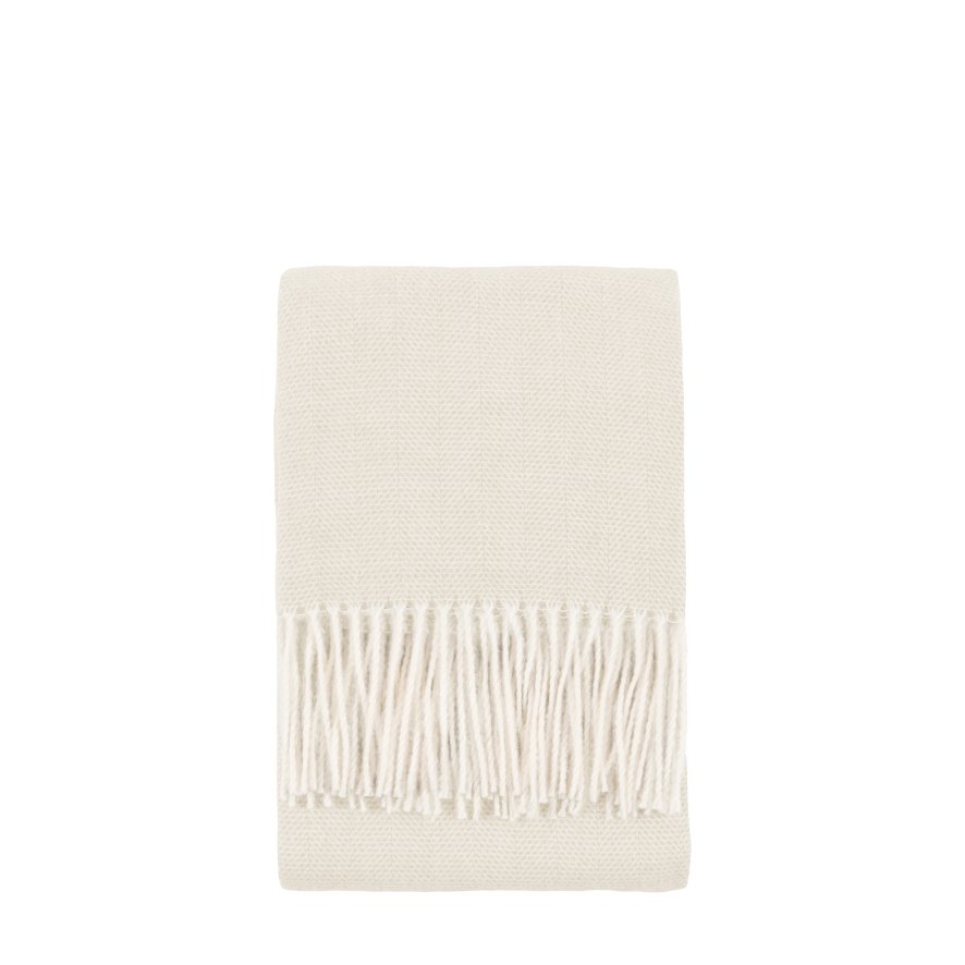 Gallery Direct Throws - Cassis Herringbone Throw Ecru
