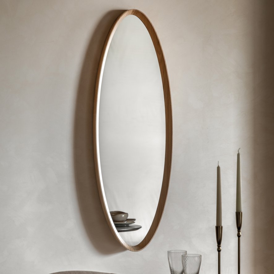 Gallery Direct Mirrors - Cedar Elipse Mirror (Oak)