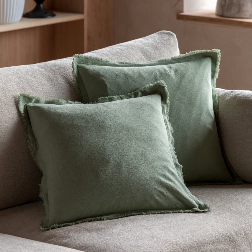 Gallery Direct Cushions - Linen Look Cushion Sage (2 pack)
