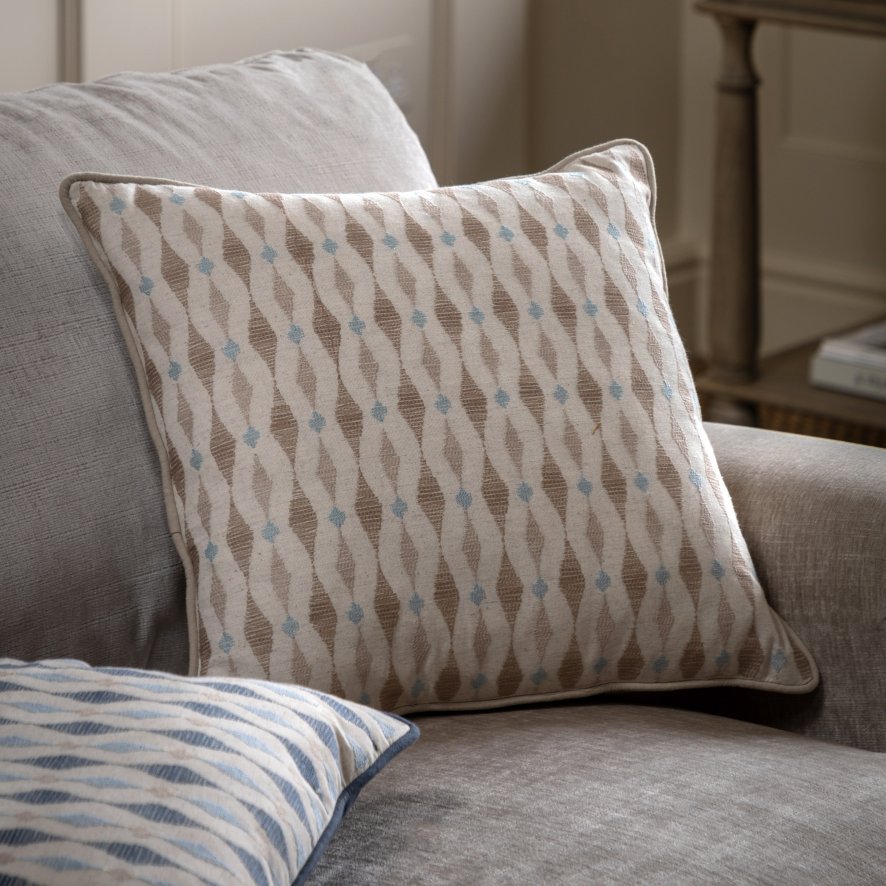 Gallery Direct Cushions - Sierra Ikat Embroidered Cushion Natural