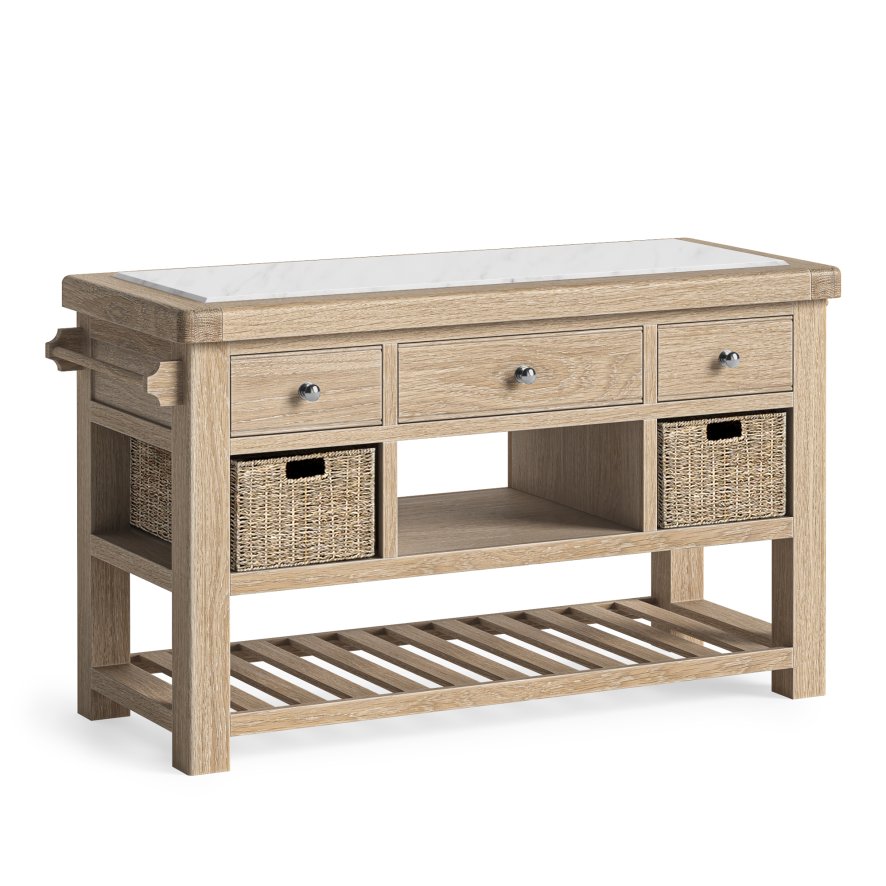 Global Home Group Normandy White Wash - Large Kitchen Island