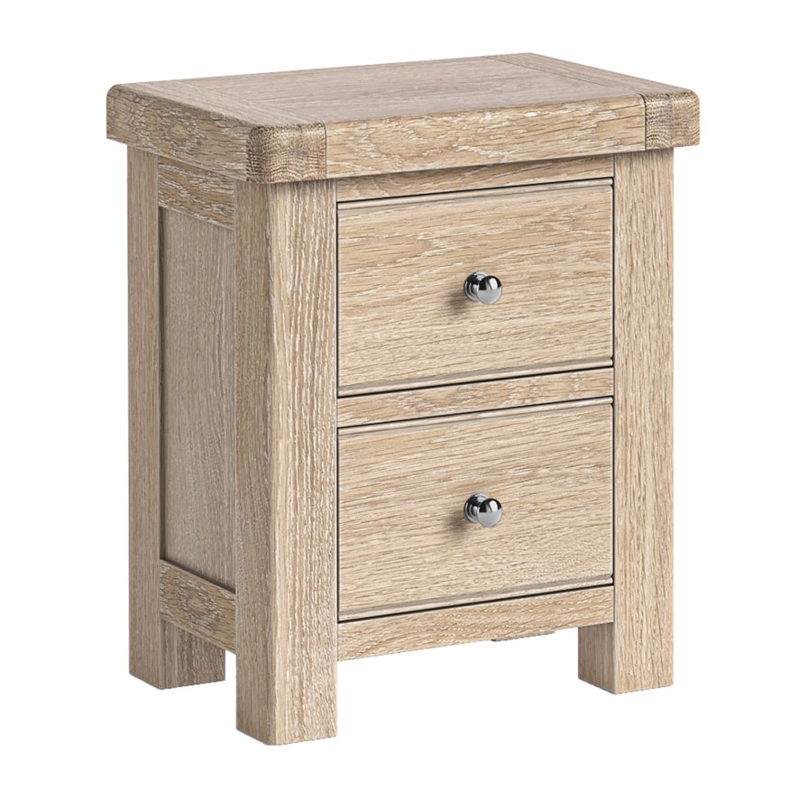 Global Home Group Normandy White Wash - Bedside Table
