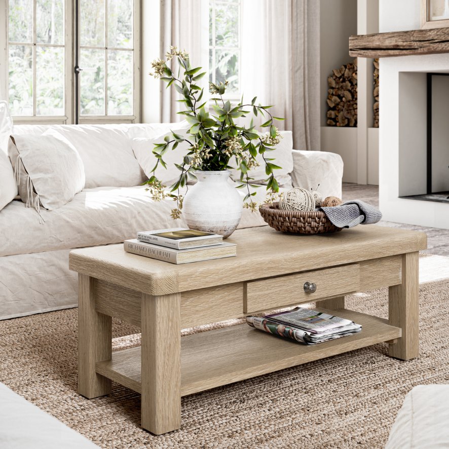 Global Home Group Providence (White Wash) - Coffee Table